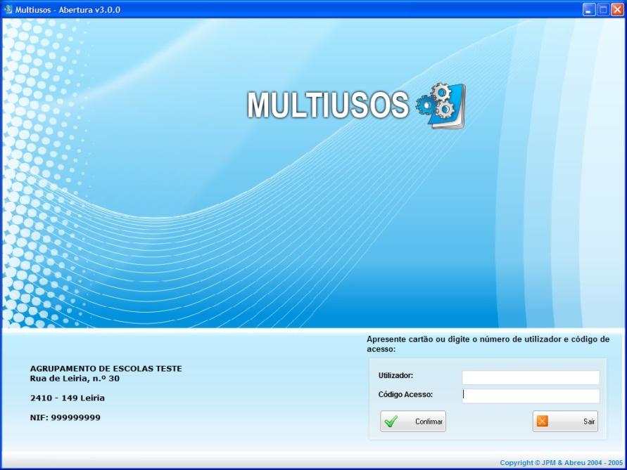 GIE v.2.0.0 gosto 2010 7. VERSÃO 2.0 PRINCIPIS LTERÇÕES 7.1. MULTIUSOS 7.1.1. BERTUR Para executar o módulo MULTIUSOS faça duplo clique em cima do ícone correspondente, sendo apresentado o painel de entrada representado na figura seguinte.