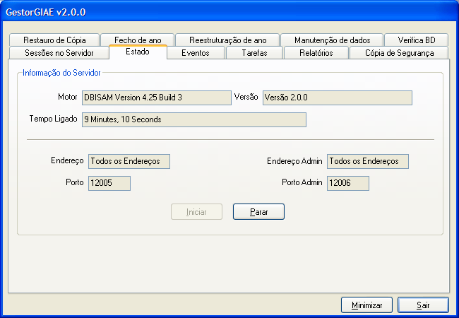 GIE v.2.0.0 gosto 2010 7.2. GESTORGIE Foram transferidas para o GestorGIE as opções do anterior módulo GESTOR que obrigavam ao encerramento dos terminais.