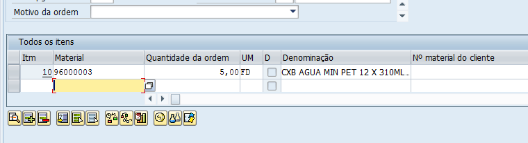 Centro Fornecedor: Selecionar o centro fornecedor da mercadoria. Condição de pagamento: Selecionar a condição de pagamento. Incoterms: Inserir a modalidade de frete para a ordem.