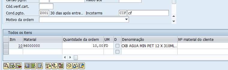 de emissão da NF de devolução do cliente.