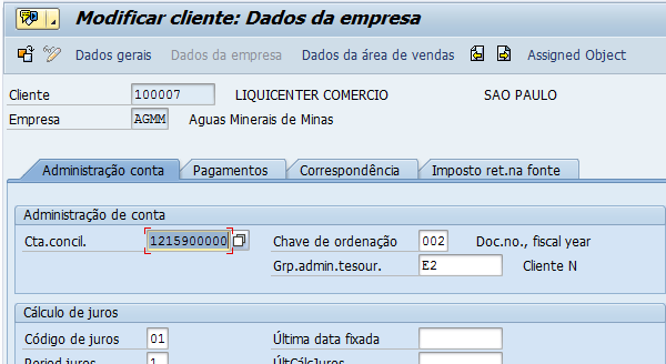 SD.002.020 - Criar Clientes Dados de empresa Dados de empresa: selecionar aba dados da empresa para preenchimento. Cta.