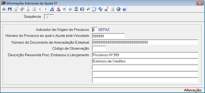 deve existir na tabela de código do ajuste da apuração e dedução constante na observação do Item 5.1.1. do Ato COTEPE/ICMS nº 09, de 18 de abril de 2008 (tabela genérica).