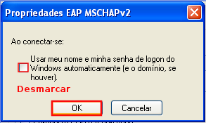 13 Em propriedades do PEAP, DESMARQUE a opção Validar certificado do Servidor e selecione o botão Configurar.