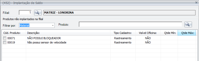 Criação de novos tipos para o cadastro de produto Adicionado novos tipos no cadastro de Produto Incluído nas telas abaixo do