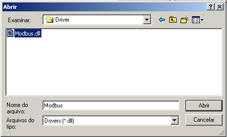 3.2 Configurando o driver MODBUS - Para configurar o driver vá ao menu: Arquivo -> Organizer ou clique no ícone: - Será aberta a janela Organizer. Nesta janela clicar sobre o ícone Drivers.