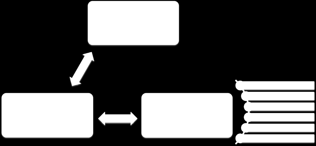 Figura 31 - Estrutura de trabalho criada para dar suporte ao processo de mudança Essa estrutura é formada por três agentes principais: Grupo de Apoio, Comitê Gestor da Mudança e a Diretoria