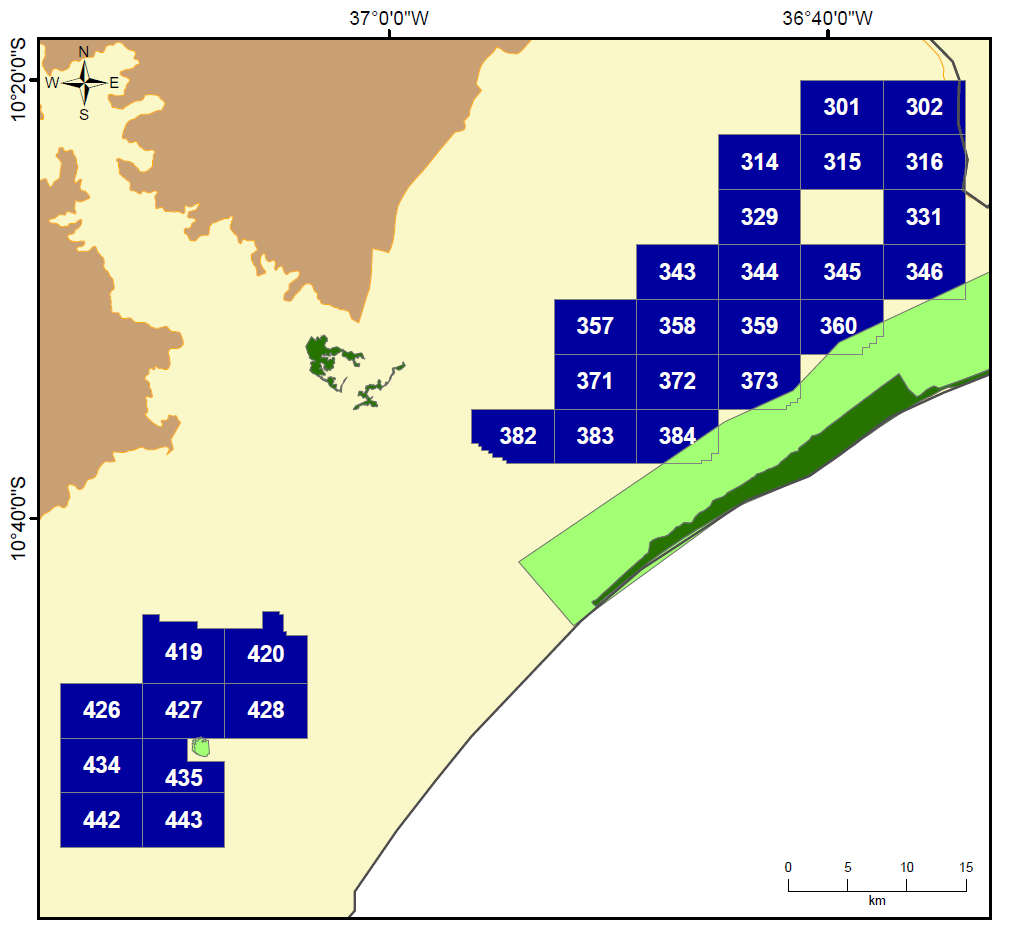 Bacia de Sergipe-Alagoas ADEMA/SE SEAL-T-346, 360, 373 e 384 APA do Litoral