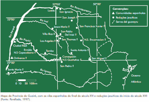 39 FIGURA 7 Mapa histórico da Província do Guairá Fonte: PROVOPAR et. PARELLADA.