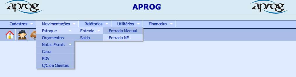 Principais características: Lançamento manual de nota fiscal de entrada;