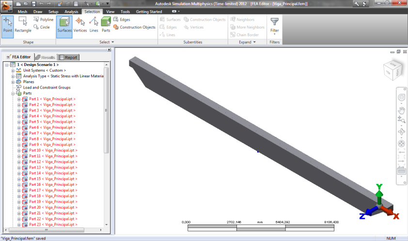 - Selecionar a opção Ask each time para Knit surfaces on import, clicar em OK e clicar em OK para fechar a caixa de diálogo Options. - Abrir o arquivo Viga_Principal.ipt no Autodesk Inventor 2012.