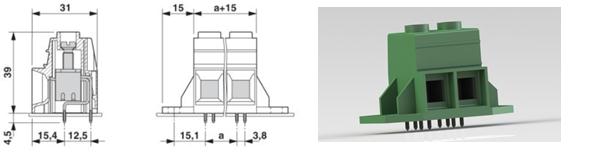 Fig. 5 - Representação a 2D (esquerda) e 3D (direita) O CAD 3D pode ser usado para gerar visualizações pitorescas, bem como projecções tradicionais, tornando possível a compreensão profunda do