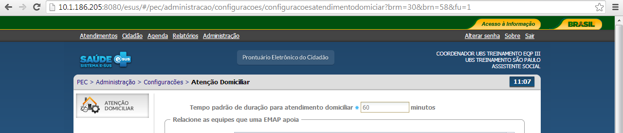 3. Perfil Coordenador AD - Para realizar configurações referentes à equipe (Módulo AD) Este perfil é diferenciado no caso de uso na AB e na AD.