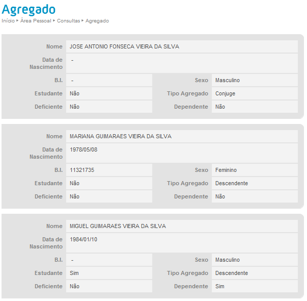 2.6.2 Acidentes Esta opção permite consultar os dados sobre os acidentes que o utilizador teve no âmbito da organização: descrição, data de Inicio e fim de incapacidade, número de dias e número de