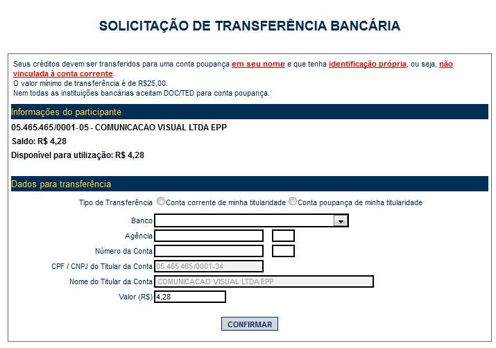 Nota Fiscal de Serviços Eletrônica NFS-e Versão do Manual: 5.2 pág. 105 Observações: A validade dos créditos é de 15 (quinze) meses, contados a partir da data de seu recebimento para utilização.