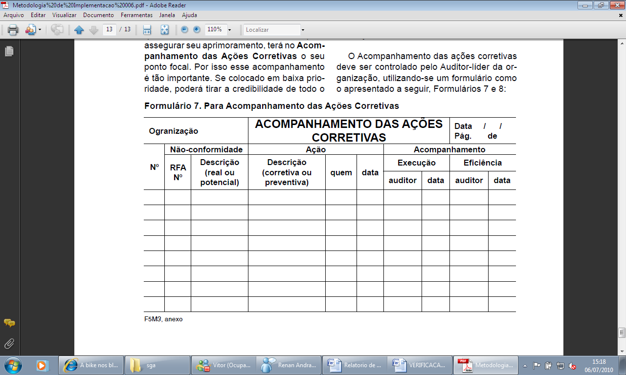 lembrando que todas as anomalias deverão ser registradas, pois muitas vezes fatos não relevantes no momento poderão se providências