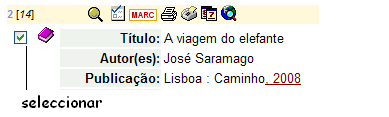 Selecção de registos bibliográficos - visualização e impressão
