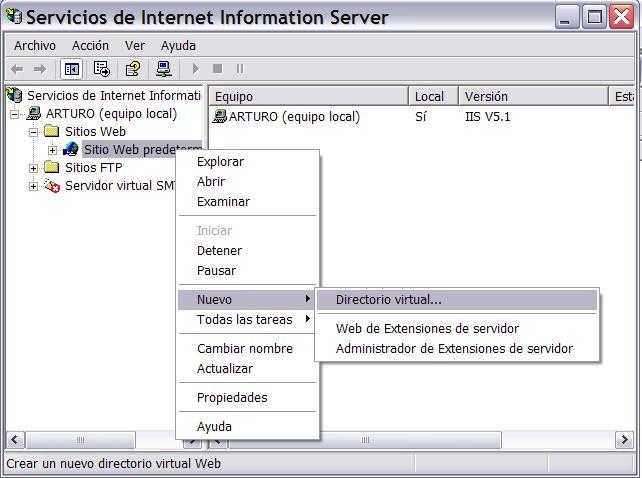 3. Imediatamente se apresenta o Assistente de Criação de um Diretório