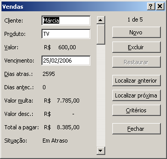 INSERINDO NOVOS DADOS Exemplo: 5. Abra o Excel. 6. Selecione o comando Arquivo -> Abrir. 7. Navegue até a pasta C:\Excel Avançado. 8. Selecione o arquivo Exemplo7.xls 9. Clique em Abrir. 10.