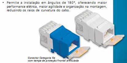 O cabo deverá ser de par trançado não blindado (UTP) de 4 pares, 24AWG e com capa classificada como LSZH; Atende as especificações do grupo de normas ANSI/EIA/TIA 568B.2-10 Cat.