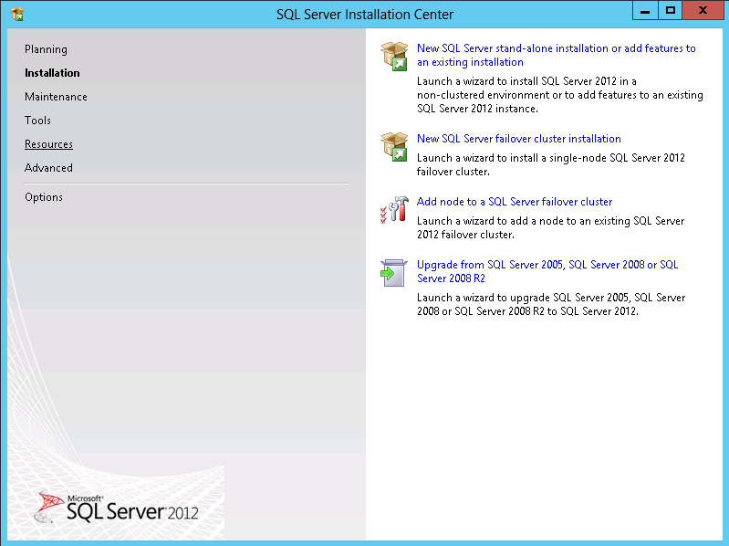 Capítulo 4: Implementação da Solução Figura 13. Centro de Instalação do SQL Server 2012 4.
