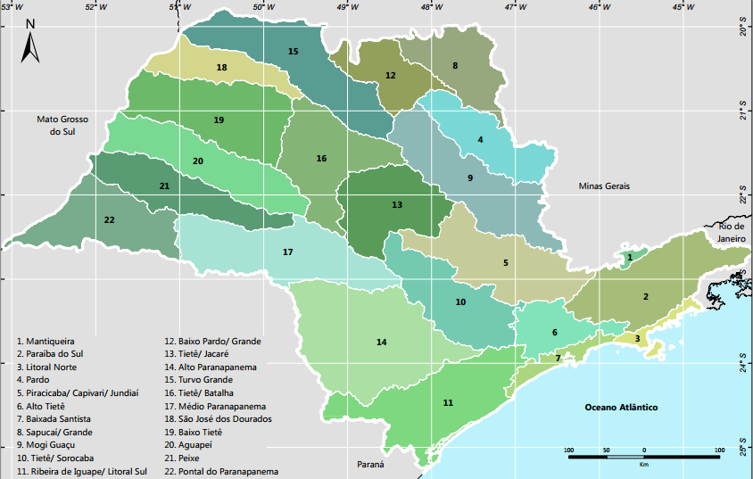 22 Figura 1 - Mapa das regiões administrativas Fonte: DAEE Figura 2 - Mapa região da bacia Águapeí Peixe Fonte: