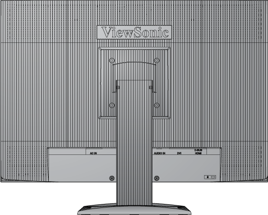 Instalação da Montagem em Parede (opcional) Para utilização apenas com suportes para montagem na parede e com certificação UL Para obter um kit de montagem em parede, consulte a ViewSonic ou o