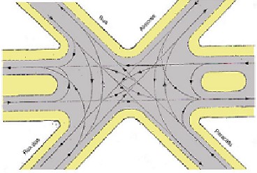 51 Figura 10 Ilustra um exemplo de geometria após o acréscimo da calçada próximo a esquina.
