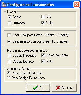 Figura 26 - Configure os Lançamentos 4.2. Exemplos Como dito anteriormente em relação aos lançamentos, eles podem ser Simples ou Compostos.