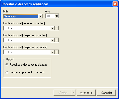 Figura 49 - Relatório Cadastral de Históricos 5.18. Receitas e Despesas Realizadas CTB_RelReceitasDespesasRealizadasSenac.dll período.