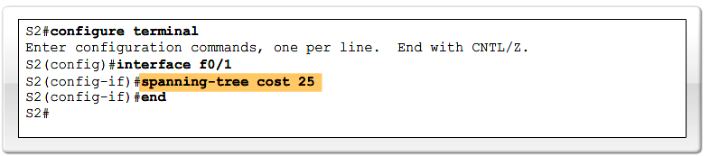 Melhores caminhos para a bridge raiz Para configurar o custo de porta de uma interface, digite o comando