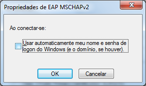 - Desabilitar a opação Validar certificado do servidor e clicar em Configurar, nos Métodos de Autenticação 10º Passo - Desabilitar Usar automaticamente meu nome e senha de logon do Windows (e o