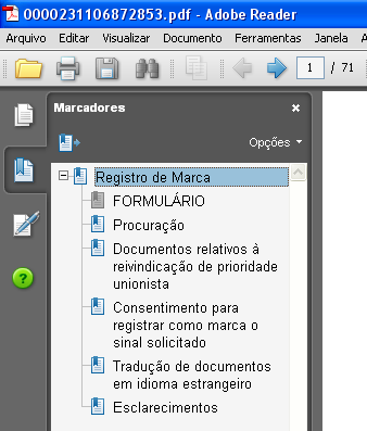 83 O recibo do pedido de registro ou da petição será emitido em PDF.