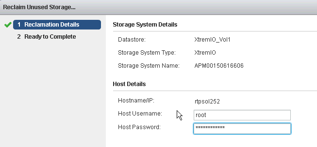 Capítulo 4: Implementação da solução Usando o EMC VSI para realizar operações SCSI UNMAP Se sua solução usar o plug-in EMC VSI, você poderá realizar uma operação SCSI UNMAP rapidamente no vsphere Web