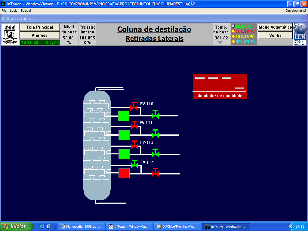 Figura 3.9 Tela de retiradas laterais da coluna. 3.4.