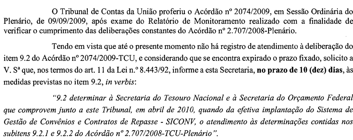 Análise crítica dos fatores positivos/negativos que facilitaram/prejudicaram a adoção de providências pelo gestor Unidade Jurisdicionada Denominação completa: Código SIORG Secretaria do Tesouro