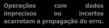 Erros - Eistência V Representação dos números reais com um número finito de dígitos (aproimação). Dependência da representação numérica da máquina utilizada.