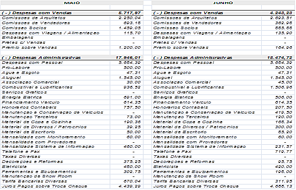 G. DEBOLETO, GUSTAVO ANDERSON Et Al 112 Tabela 5: Despesas detalhadas de 2008 Fonte: Elaborado pelos autores a partir dos dados da pesquisa Tabela 6: Despesas