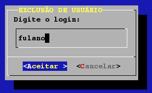 Figura 4.10: Inclusão de usuário Confirmação da senha Após a leitura e confirmação da senha, o programa executa o script smbldappasswd informando o login do usuário a senha digitada. 4.3.