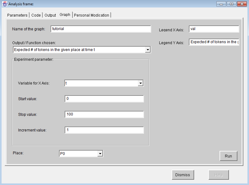 Capítulo 4 Ferramenta SPNP-Gui gerado um erro ao tentar animar, não é mais garantido que o programa continue rodando de maneira correta. 4.4.6 Gerando gráfico Modificar a opção em Output / Function choosen fará com que as opções dessa janela mudem de acordo com a necessidade de cada saída/função escolhida.