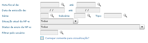 12 2.2 Filtros de Entradas Para exibir as informações em tela estão disponíveis os seguintes filtros: Caso este campo estiver marcado o programa não carregará todas as informações da nota (Itens,