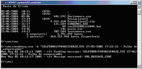 2.2. Modulo de envio de mensagens O modulo de envio de mensagens foi concebido utilizado-se o DELPHI versão 7.0, e executa três atividades: 1.