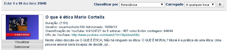 5. Vai aparecer uma opção de pesquisar, digite o tema do vídeo e clique em ir. 6.