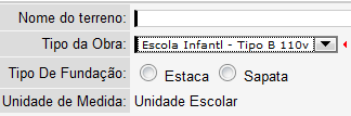 c) Tipo de fundação: depois de selecionado o Tipo (A, B ou C), deverá ser indicado o tipo de fundação que será adotado (estaca ou sapata): Figura 12 Tipo de fundação ATENÇÃO: O tipo de fundação