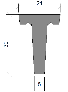 71 Figura 50: Seção da Terça Protendida A área da terça vale 262,00 cm² sendo a mesma constituída por concreto cujo peso especifico γ c é igual a 25 kn/m³.
