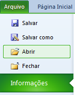 Para abrir uma pasta de trabalho já existente Digamos que você fechou todos os arquivos e agora quer abri-los novamente, basta então, abrir o Microsoft