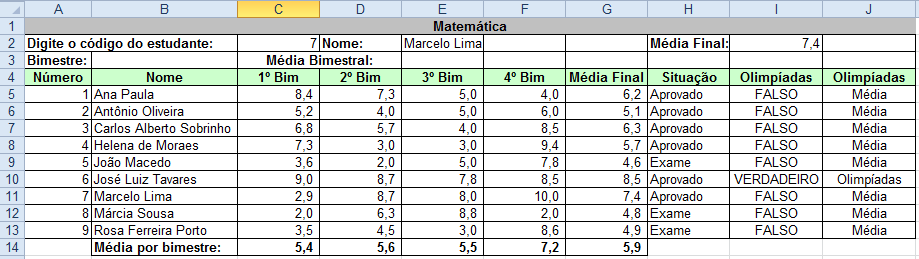 PROCH Localiza um valor específico na primeira linha superior de uma tabela ou matriz de valores e retorna um valor na mesma coluna de uma linha especificada na tabela ou matriz.