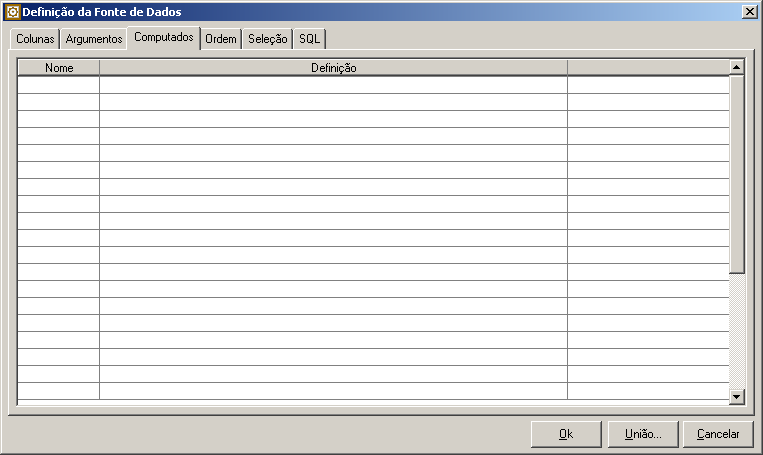 Introdução a SQL para o Domínio Gerador de Relatórios. Veja a guia Seleção na figura a seguir. 4.4.2.