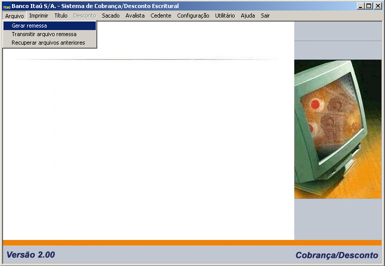 Figura 6 Geração e transmissão de arquivo-remessa Figura 7 Gerar remessa do arquivo 7 TRANSFERÊNCIA DO ARQUIVO GERADO AO BANCO Após gerar o arquivo, o próximo passo é a transmissão do mesmo ao banco