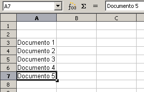 Marcador da célula Para preencher, clique na célula que dá origem à seqüência.