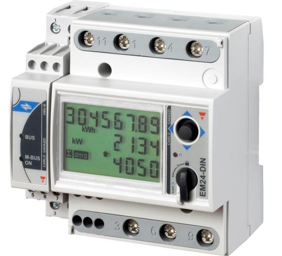 2 Analisador de energia EM24 DIN Características técnicas principais: O EM24 DIN é um analisador de energia para sistemas trifásicos.